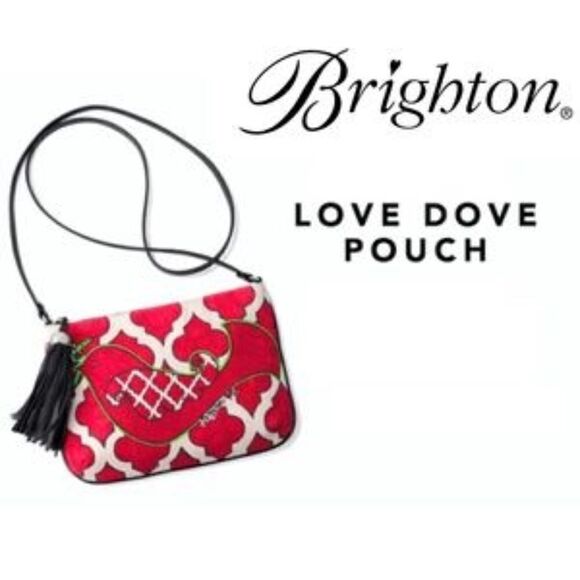 NWT Brighton Peace Love Dove Pouch Crossbody Handbag Tassel - Picture 1 of 5